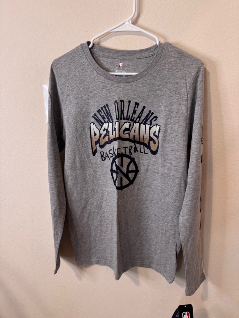 New Era Kids Gray New Orleans Pelicans Long-Sleeve Tee